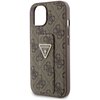 Etui GUESS Grip Stand 4G Triangle Strass Logo do Apple iPhone 15 Brązowy Dominujący kolor Brązowy