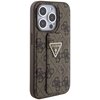 Etui GUESS Grip Stand 4G Triangle Strass Logo do Apple iPhone 15 Pro Max Brązowy Dominujący kolor Brązowy