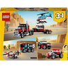LEGO 31146 Creator Ciężarówka z platformą i helikopterem Motyw Ciężarówka z platformą i helikopterem