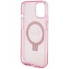 Etui GUESS Ring Stand Script Glitter MagSafe do Apple iPhone 15 Plus Różowy Gwarancja 24 miesiące