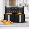 Frytkownica beztłuszczowa TESLA AirCook Dualzone Q450 XXL Czarno-srebrny Air Fryer Funkcje dodatkowe Automatyczne wyłączenie