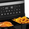 Frytkownica beztłuszczowa TESLA AirCook Dualzone Q450 XXL Czarno-srebrny Air Fryer Funkcje dodatkowe Nóżki antypoślizgowe