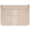 Etui na laptopa GUESS Sleeve 4G Printed Stripes 14 cali Różowy