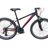 Rower młodzieżowy INDIANA X-Pulser 2.4 24 cale dla chłopca Czarno-czerwono-niebieski Wyposażenie Odblaski