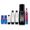 Saturator SODASTREAM Terra Czarny + 3 butelki + 2 syropy Pepsi Wskaźnik stopnia nasycenia wody CO2 Nie