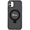 Etui GUESS Ring Stand Script Glitter MagSafe do Apple iPhone 11 Czarny Seria telefonu iPhone