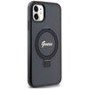 Etui GUESS Ring Stand Script Glitter MagSafe do Apple iPhone 11 Czarny Model telefonu iPhone 11