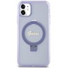 Etui GUESS Ring Stand Script Glitter MagSafe do Apple iPhone 11 Fioletowy Seria telefonu iPhone