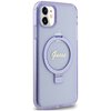 Etui GUESS Ring Stand Script Glitter MagSafe do Apple iPhone 11 Fioletowy Model telefonu iPhone 11