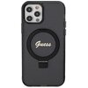 Etui GUESS Ring Stand Script Glitter MagSafe do Apple iPhone 12 Pro Czarny Seria telefonu iPhone