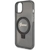 Etui GUESS Ring Stand Script Glitter MagSafe do Apple iPhone 13 Czarny Typ Etui z podstawką