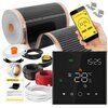 Folia grzewcza pod panele MISSION AIR MAL-160 W/m2 Black Silver 6m2 (12m x 50cm) + regulator Leo Czarny Wi-Fi