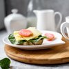 Talerz AMBITION Fala 19.5 x 17.5 cm Biały Wykonanie Porcelana