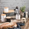 Pojemnik ceramiczny AMBITION Tuvo Paski 1.11 L Biały Pojemność [ml] 1110