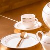 Spodek AMBITION Aura Gold 12.5 cm Biało-złoty Wykonanie Porcelana