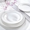Talerz AMBITION Aura Silver 23 cm Biało-srebrny Wykonanie Porcelana