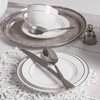 Spodek AMBITION Aura Silver 15.5 cm Biało-srebrny Wykonanie Porcelana
