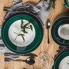 Talerz AMBITION Aura Green 27 cm Biało-zielony Wykonanie Porcelana