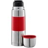 Termos AMBITION Gummy 350 ml Srebrno-czerwony Materiał Silikon