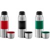 Termos AMBITION Gummy 750 ml Srebrno-czerwony Pompka Nie