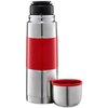 Termos AMBITION Gummy 750 ml Srebrno-czerwony Materiał Silikon