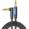 Na zdjęciu widoczny jest kabel audio z dwoma wtykami Jack 3.5 mm, z których jeden jest prosty, a drugi kątowy. Na obudowie jednego z wtyków znajduje się napis "UGREEN", a kabel ma plecioną osłonę.