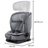 Fotelik samochodowy KINDERKRAFT ONETO3 76-150 cm (9-36 kg) Szary Odchylenie oparcia Tak