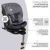 Fotelik samochodowy KINDERKRAFT I-360 I-Size 40-150 cm (0-36 kg) Szary Funkcja podstawki Nie