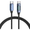 Kabel USB-C - USB-C TECH-PROTECT UltraBoost z wyświetlaczem LCD 100W 1 m Niebieski Długość [m] 1