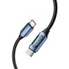 Kabel USB-C - USB-C TECH-PROTECT UltraBoost z wyświetlaczem LCD 100W 1 m Niebieski Rodzaj Kabel