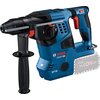 Na zdjęciu znajduje się niebiesko-czarny młot udarowo-obrotowy z czerwonymi akcentami, z widocznym logo "Boschhammer" oraz napisami "BOSCH Professional GBH 18V-28 C" i "BRUSHLESS". Na baterii widoczny jest napis "ProCORE 18V".