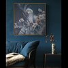 Obraz EUROFIRANY 440414 62 x 62 cm Granatowy Motyw Liście
