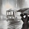 Obraz EUROFIRANY Umbrella 60 x 80 cm Motyw Pejzaż miejski