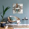 Obraz EUROFIRANY 555A 80 x 80 cm Beżowy Motyw Abstrakcja