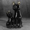 Figurka dekoracyjna EUROFIRANY Cat 22 x 11 x 15 cm Czarny Kolor Czarny