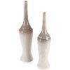 Wazon EUROFIRANY Rosina 18 x 76 cm Kremowy Kolor Kremowy