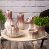 Wazon EUROFIRANY Evita 01 16 x 25 cm Kremowo-różowy Materiał Glinka ceramiczna