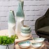 Wazon EUROFIRANY Liana 21 x 20 x 31 cm Kremowo-miętowy Materiał Glinka ceramiczna