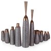 Wazon EUROFIRANY Morena 14 x 26 cm Szary Materiał Glinka ceramiczna