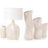 Wazon EUROFIRANY Liza 18 x 18 x 40 cm Kremowy Materiał Glinka ceramiczna