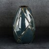Wazon EUROFIRANY Teo 12 x 20 cm Turkusowy Materiał Glinka ceramiczna