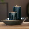 Świecznik EUROFIRANY Amora 2 403016 Zielono-złoty Materiał wykonania Glinka ceramiczna