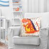 Poszewka EUROFIRANY Kids 8B 45 x 45 cm Biało-pomarańczowy Wzór Dziecięcy