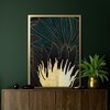 Obraz EUROFIRANY 484B 53 x 73 cm Zielono-złoty Motyw Kwiaty
