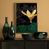Obraz EUROFIRANY 484C 53 x 73 cm Zielony Motyw Kwiaty