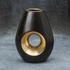Wazon EUROFIRANY Mira 20 cm Czarno-złoty Materiał Glinka ceramiczna