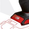 Na zdjęciu znajduje się czerwono-czarny pistolet do kleju z widocznym logo "Einhell" na boku urządzenia. Pistolet ma ergonomiczny uchwyt i miejsce na wkład kleju, a jego konstrukcja jest solidna i nowoczesna.