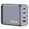 Ładowarka sieciowa VERBATIM GNC-200 GaN 200W + Adapter EU/UK/US Szary