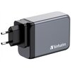 Ładowarka sieciowa VERBATIM GNC-240 GaN 240W  + Adapter EU/UK/US Szary Szerokość [mm] 90