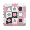 Mata piankowa MILLY MALLY Puzzle Jolly Digits 118.5 x 118.5 x 1.2 cm (25 elementów) Różowo-szary